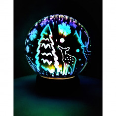 Decoratiune luminoasa cu baterii/usb 15 cm glob multicolor