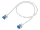 Patch cord U/FTP 6a 0,5m LSZH alb 32AWG