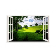Sticker decorativ, Fereastra 3D, Primavara, 85 cm, 212STK