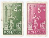 *Romania, lot 869 cu 2 timbre fiscale judiciare, 1938, oblit., Stampilat