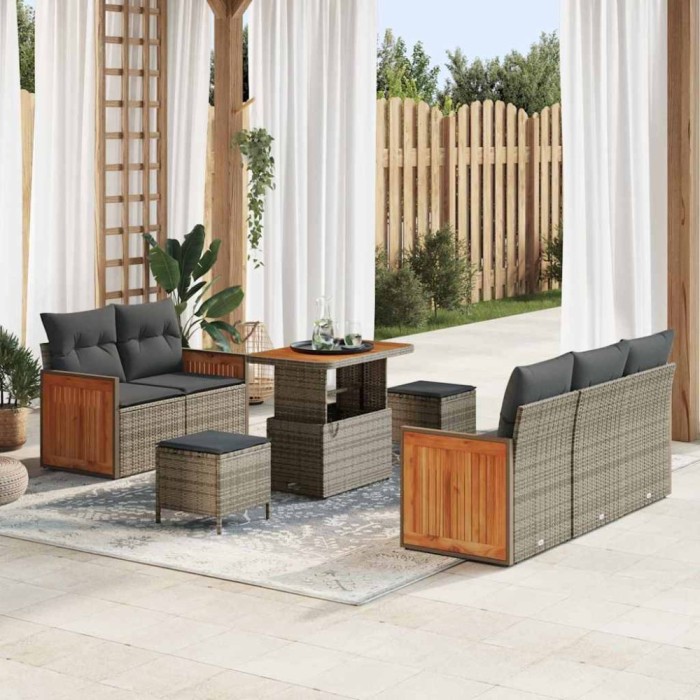 vidaXL Set de canapele pentru grădină Manual 8 pcs Gri 90 x 55 x 71 cm 3363253
