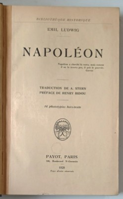 NAPOLEON de EMIL LUDWIG - PARIS, 1928 foto