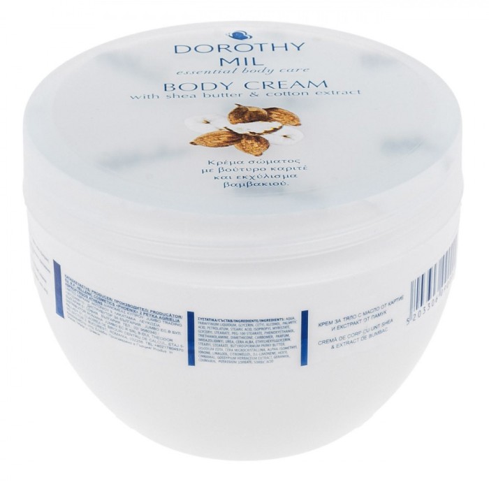 Cremă Corp Dorothy Mil, Unt Karite și Extract de Bumbac, Capacitate 200ml