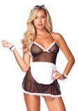 Costum Menajera Sexy, Alb cu Negru, Marime Universala