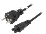 Cablu CEE 7/7 mufă IEC C5 mamă PVC 1m negru 2,5A 250V