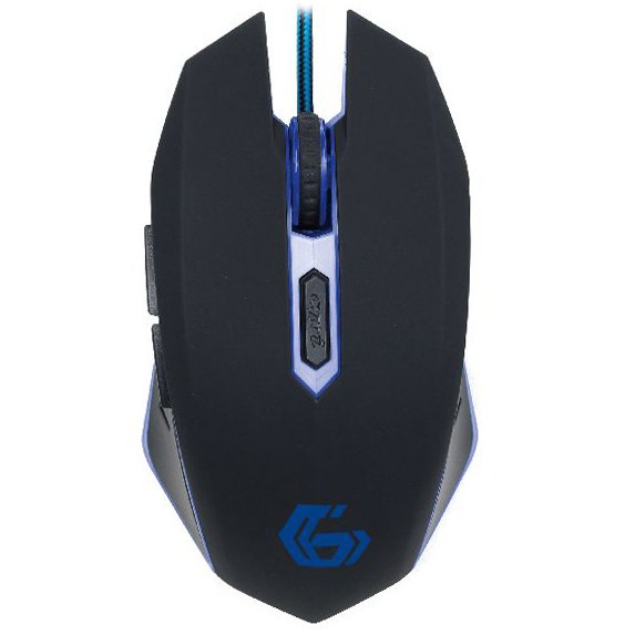 MOUSE GEMBIRD, gaming, cu fir, USB, optic, 2400 dpi, butoane/scroll 6/1, iluminare, negru / albastru, &quot;MUSG-001-B&quot; (timbru verde 0.18 lei)