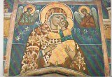bnk cp Biserica Voronet - Maica Domnului Induratoarea . Deasupra usii pronaos - necirculata