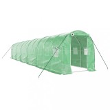 Cumpara ieftin Sera cu cadru din otel, verde, 24 m&sup2;, 12x2x2 m