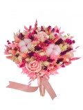 Buchet mare personalizabil din bumbac, flori naturale uscate si flori din foita de sapun (Multicolor), Eventissimi&reg;