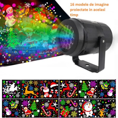 Proiector laser pentru interior Sarbatorile de iarna, JustZen&amp;reg; CR1, 16 modele foto