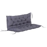 Outsunny Pernuță pentru Bancă de Grădină sau Leagăn de Grădină 132x110x10 cm cu 6 Curele de Fixare Gri &Icirc;nchis | Aosom Romania