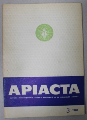 APIACTA , REVISTA INTERNATIONALA TEHNICA , ECONOMICA SI DE INFORMARE APICOLA , NR. 3 , 1987 foto