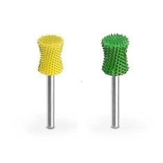 Biax sculptura lemn SABURR - Cap cilindric concav 6,4mm tija 2,4mm, Granulatie Saburr FINA - GALBENA
