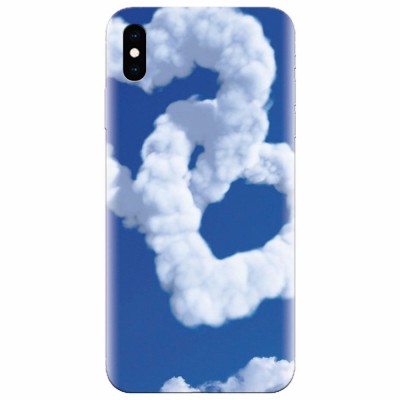 Husa silicon pentru Apple Iphone XS Max, Heart Shaped Clouds Blue Sky foto
