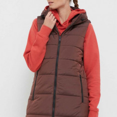 Jack Wolfskin vesta femei, culoarea maro, de tranzitie