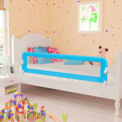 vidaXL Balustradă de pat protecție copii, 2 buc, albastru, 150 x 42 cm foto