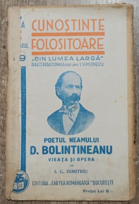Poetul neamului, D. Bolintineanu - I. G. Dimitriu foto