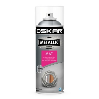 Spray email acrilic, Oskar Metallic effect, mat, argintiu, interior / exterior, 400 ml foto