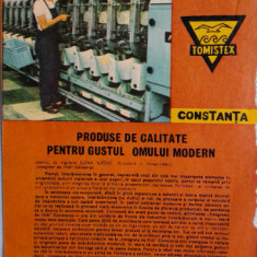 1982 Reclamă Intreprinderea TOMISTEX CONSTANTA comunism 24x17 cm epoca de aur