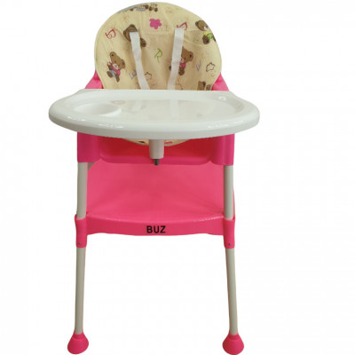 Scaun de masa bebe, multifunctional, transformabil in birou, masuta, roz foto
