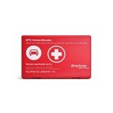 Trusa medicala auto de prim ajutor, cutie plastic rosie, DIN13164:2022