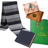 Cumpara ieftin Set Cadou Craciun Fular, Portofel si Felicitare Barbati
