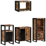 vidaXL Set de mobilier pentru baie cu raft 4 pcs Lemn recuperat solid