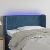 VidaXL Tăblie de pat cu LED, albastru &icirc;nchis, 83x16x78/88 cm, catifea 3122990