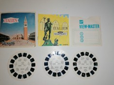 LOT 9 DIAPOZITIVE CIRCULARE VIEW MASTER 3D - ITALIA , ELVETIA , VIENA