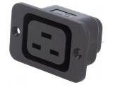 Conector alimentare AC soclu mamă 10A 250VAC IEC 60320 45mm