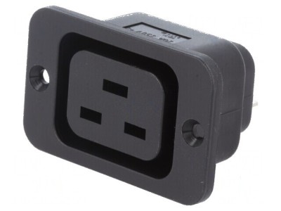 Conector alimentare AC soclu mamă 10A 250VAC IEC 60320 45mm foto