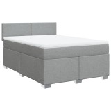 Cumpara ieftin Pat continental, gri deschis, 140x200 cm, material textil