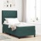 vidaXL Pat cu boxă spring LED și saltea Verde &icirc;nchis 90 x 190 cm 3343793