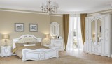 Cumpara ieftin Dormitor Alexandria Alb+Auriu Tapitat