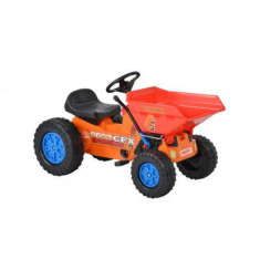Tractor cu pedale pentru copii, cupa manevrabila in fata, portocaliu, Hecht foto