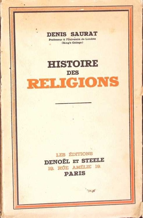 HISTOIRE DES RELIGIONS-DENIS SAURAT-267331