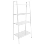 Bibliotecă tip scară, 4 trepte, metal, alb
