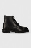 Cumpara ieftin Pepe Jeans ghete de piele LOGAN BOOT barbati, culoarea negru, PMS50237