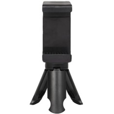 Mini trepied pentru telefon 8.5 cm cu suport smartphone pe arcuri, montura 1 4 inch, ABS negru antialunecare, suport telefon reglabil 5.5, 8 cm