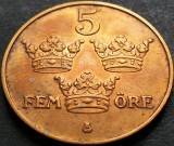 Moneda istorica 5 ORE - SUEDIA, anul 1950 * cod 4534 B - bronz