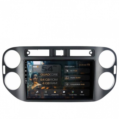 Navigatie Volkswagen Tiguan (2010-2016) 4GB RAM Android 13 Quadcore DSP GPS Wi-FI Carplay Android Auto USB Bluetooth Waze Touchscreen 9 inch foto