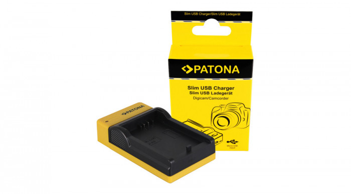 PATONA &Icirc;ncărcător subțire Micro-USB Canon LP-E5, EOS 1000D, 450D, 500D - Patona