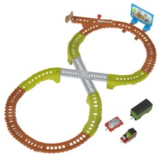 THOMAS SET DE JOACA TRENULET CU CIRCUIT SI ACCESORII WHIFFS RECYCLING RUN SuperHeroes ToysZone foto