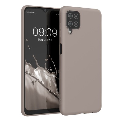 Husa Kwmobile pentru Samsung Galaxy A12, Bej, Silicon, KWM000012BL061C foto