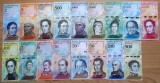 Lot set 17 diferite Venezuela 2 - 500 - 100.000 Bolivares 2012 - 2018 UNC **