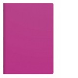 Caiet A5 capsat, 40 file matematica, 60g/mp, PP 280 microni, magenta