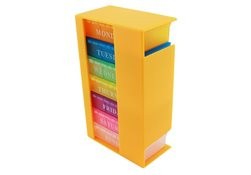 Organizator medicamente, plastic, portocaliu, 14.2x8.5x4.6 cm foto