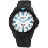 Ceas barbatesc, Madison, Diver Blue, carcasa carbon, 20 Bar, 2 curele - silicon si nailon, data, diametru 48mm