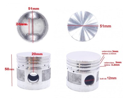 Piston cap compresor de aer 51mm CH207 foto