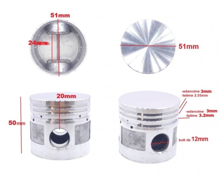 Piston cap compresor de aer 51mm CH207